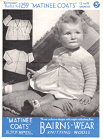 vintage baby matinee jacket knitting pattern from 1930s