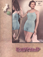 vintage ladies underwear vest and knickers knitting pattern from 1950s