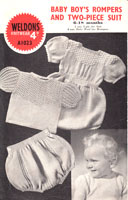 vintage baby knitting pattern roimer and knicker set from 1940s