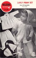 vintage baby pram set knitting pattern 1940s