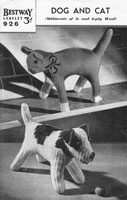 vintage bestway cat and dog knitting pattern 1930s
