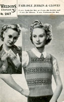 vintage fair isle knitting pattern for ladies