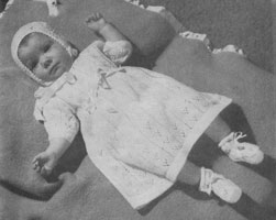 vintage dress set knitting pattern for 1940s baby