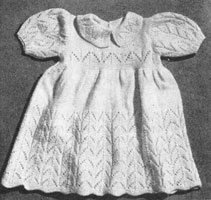 dress from vintage baby knitting pattern from 1940s