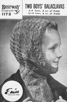 vintage boys balaclava knitting pattern wartime world war two 11 bestway 1173