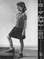 vintage girls knitting pattern jacket pleated skirt 1940s