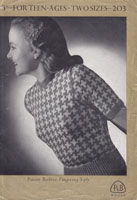vintage knitting pattern with fair isle 1940s