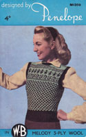 vintage ladies knitting pattern for fair isle jumper 1940