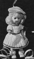 vintage 8 inch doll crochet outfit from 1946