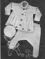 vintage baby out door set knitting pattern 1930