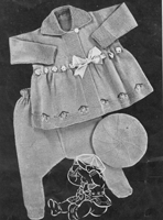 vintage knitting pattern for baby out door set 1930s