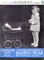 vintage baby out door sets knitting pattern 1930s