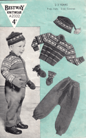 vintage boys fair ilse hat and jacket set knitting pattern from 1940s