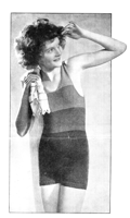 vintage girls banded swim suit knitting pattern from 1935 to fit 10-12 years old