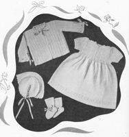 vintage baby kitting pattern for layette from 1940s