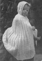vintage baby cape knitting pattern from1940s