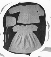 vintage baby layettte knitting patter withe lace design 1940s