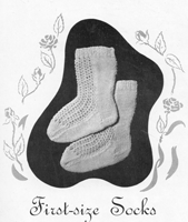 vintage baby sock knitting pattern from 1940s