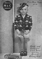 vintage boys fair isle cardigan with sail boats and beret 1930s
