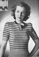 ladies vintage knitting pattern for fair isle jumper from 1945