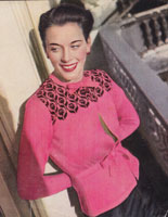 vintage ladies jacket knitting pattern in fair isle from 1940s