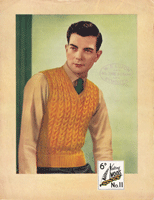 vintage mans slipover 1940s knitting pattern