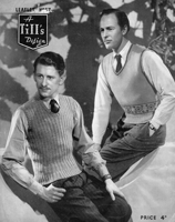 vintage mens jumper knitting pattern from 1940s
