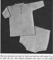 vintage baby vest and knickers knitting pattern 1940s