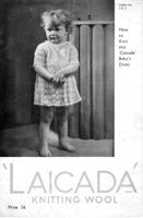 vintage babydress knitting pattern from 1940s