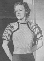 ladies shortsleeved jumper knitting pattern from 1938