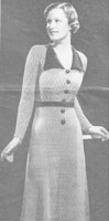 vintage ladies knitting pattern for dress from 1938
