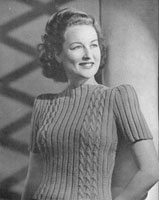 vintage ladies jumper knitting pattern from 1945
