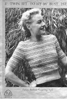 vintage ladies fair isle jumper knitting pattern patons 257