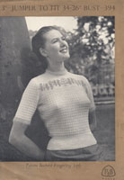 vintage ladies fair isle jumper knitting pattern from 1940s