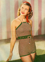 vintage knittig pattern for fair isle swim suit for ladies