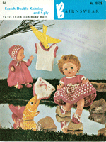 Vintage dolls pattern for 14-16" doll in double knitting and 4ply