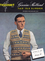 vintage mens fair isle knitting pattern 1940s