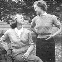 vintage ladies lace twinset knitting pattern from late 1940s