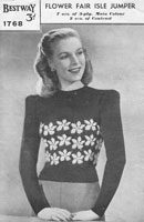 vintage bestway burerfly fair isle knitting pattern 1940s