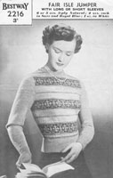 vintage bestway fair isle knitting pattern 1940s