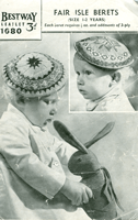 vintage fair isle beret baby knitting pattern