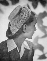 vintage crochet hat from the USA 1945