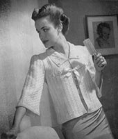 vintage ladies bed jacket knitting pattern from 1940s