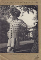vintage girls fair isle cardigan 1940s knitting pattern