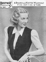 vintage ladies waistcoat Bestway 1930s