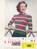 Great vintage ladies stripe jumper knitting pattern