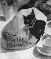vintage teacosy knitting pattern cat
