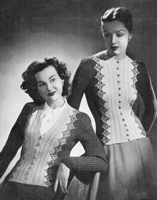 vintage fair isle knitting pattern from 1950s for ladies