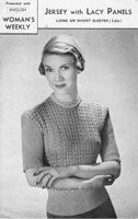 vintage ladies jumper knitting pattern from magazine 1940s