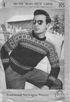 mens fair isle knitting pattern form 1940s for fair jumper